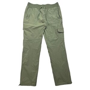 Eddie Bauer Cargo‎ Pants Lined Travel Hiking Drawstring Olive Green M Fits 31"